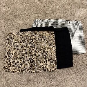 American Eagle Women's Tube Tops Set of 3 - Leopard, Black & Striped